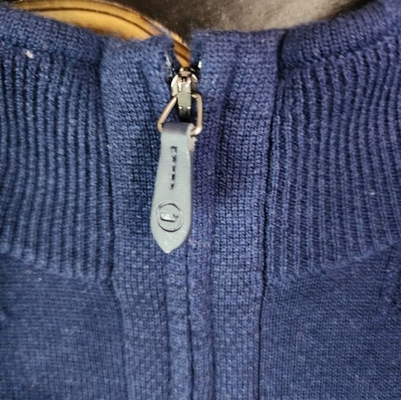 Vineyard Vines Navy Blue Merino Wool Sweater 3/4 Zip Size Large - Picture 3 of 10